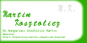 martin kosztolicz business card